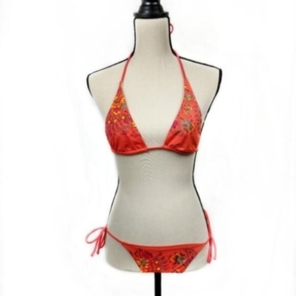 Victoria's Secret Floral Triangle Bikini Set XS - Picture 2 of 8